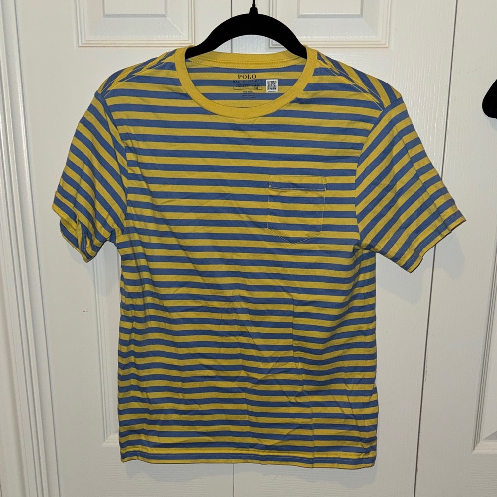 Polo by Ralph Lauren Yellow and Blue Striped Pocket Tee